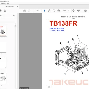 Takeuchi TB138FR Compact Excavator Parts Manual - PDF DOWNLOAD