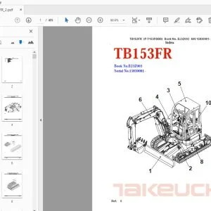 Takeuchi TB153FR Parts Manual 15830001 - PDF DOWNLOAD