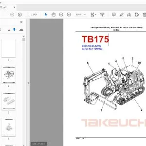 Takeuchi TB175 Parts Manual 17510003 - PDF DOWNLOAD