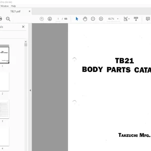 Takeuchi TB21 Body Parts Manual - PDF DOWNLOAD