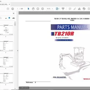 Takeuchi TB210R Mini Excavator Parts Manual 211000004 - PDF DOWNLOAD