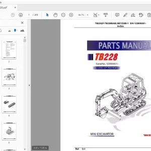 Takeuchi TB228 Parts Manual 122800001 - PDF DOWNLOAD