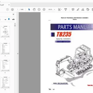 Takeuchi TB235 Mini Excavator Parts Manual 123500001 - PDF DOWNLOAD