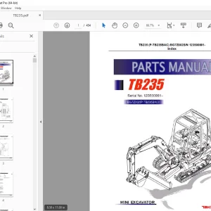 Takeuchi TB235 Mini Excavator Parts Manual - PDF DOWNLOAD