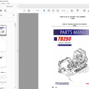 Takeuchi TB250 Mini Excavator Parts Manual - PDF DOWNLOAD