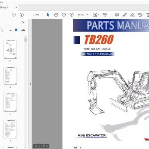 Takeuchi TB260 Mini Excavator Parts Manual 126100003 - PDF DOWNLOAD