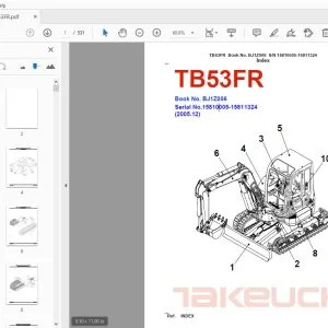 Takeuchi TB53FR Parts Manual BJ1Z006 - PDF DOWNLOAD