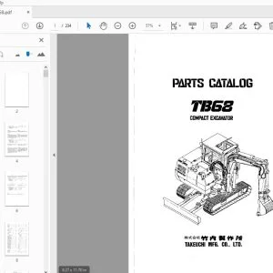 Takeuchi TB68 Compact Excavator Parts Manual - PDF DOWNLOAD
