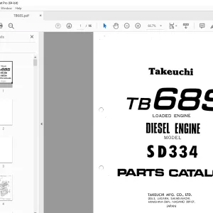 Takeuchi TB68S Diesel Engine SD334 Parts Manual - PDF DOWNLOAD