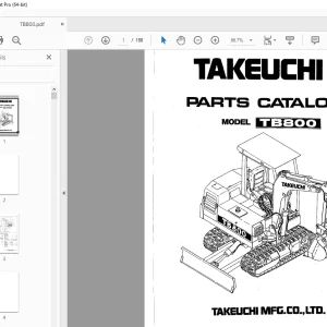 Takeuchi TB800 Crawler Excavator Parts Manual - PDF DOWNLOAD