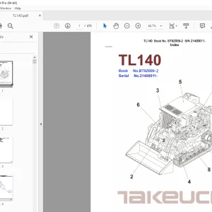 Takeuchi TL140 Track Loader Parts Manual - PDF DOWNLOAD