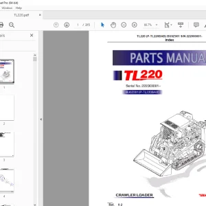 Takeuchi TL220 Crawler Loader Parts Manual - PDF DOWNLOAD