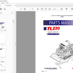 Takeuchi TL230 Crawler Loader Parts Manual - PDF DOWNLOAD