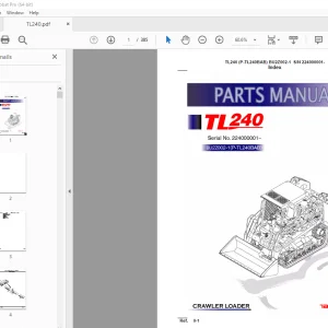 Takeuchi TL240 Crawler Loader Parts Manual - PDF DOWNLOAD