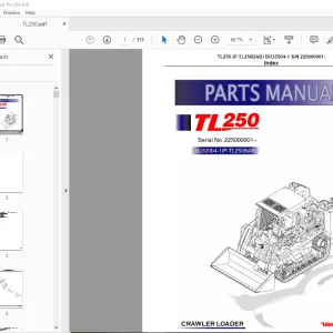 Takeuchi TL250 Crawler Loader Parts Manual - PDF DOWNLOAD