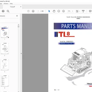 Takeuchi TL8 Track Loader Parts Manual - PDF DOWNLOAD