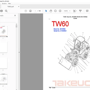 Takeuchi TW60 Compact Excavator Parts Manual - PDF DOWNLOAD
