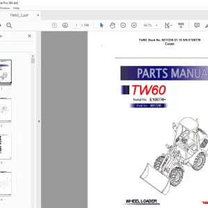 Takeuchi TW60 Wheel Loader Parts Manual - PDF DOWNLOAD