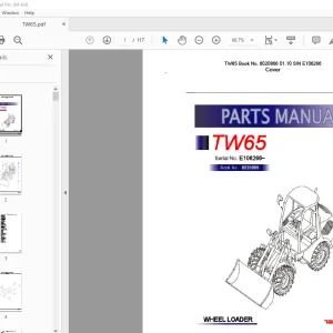 Takeuchi TW65 Wheel Loader Parts Manual - PDF DOWNLOAD