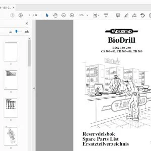 Vaderstad BioDrill BDX 180-250 CS 300-400, CR 300-400, TD 300 Parts Manual - PDF