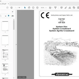 Vaderstad Carrier CR425 Instructions & Parts Manual - PDF DOWNLOAD