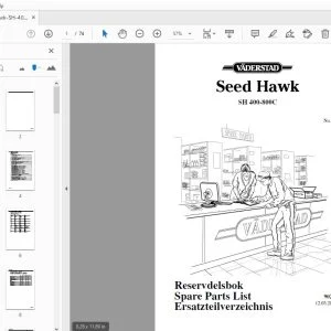 Vaderstad Seed Hawk SH 400-800C Parts Manual 902591 - PDF DOWNLOAD