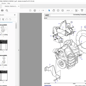 Volvo Penta HS45A, HS45A-B, HS45AE, HS45AE-B, HS45AE-C Marine Drives Transmissions Parts Manual