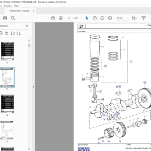 Volvo Penta TAD1030V, TAD1030VE, TD100G, TD1030VE, TWD1031VE Industrial Engine Parts Manual