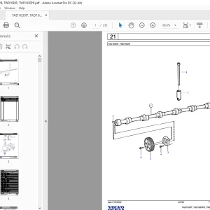 Volvo Penta TAD1630P, TAD1630PB, TWD1630P, TWD1630PP Industrial Engine Parts Manual