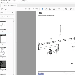 Volvo Penta TID162AG, TID162AGP, TID162AP, TID162APB Industrial Engine Parts Manual - PDF