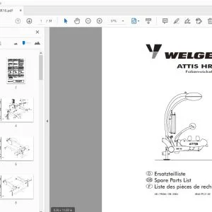 WELGER ATTIS HR 16 FOLIENWICKELGERAT PARTS MANUAL - PDF DOWNLOAD