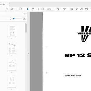 WELGER RP 12 S PARTS MANUAL - PDF DOWNLOAD