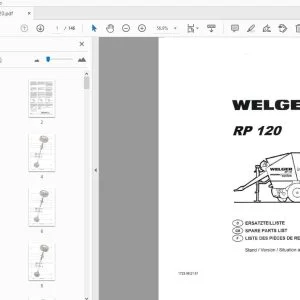 WELGER RP 120 PARTS MANUAL - PDF DOWNLOAD