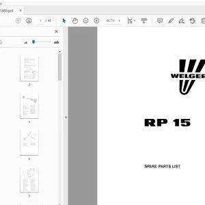 WELGER RP 15 PARTS MANUAL 1988 - PDF DOWNLOAD