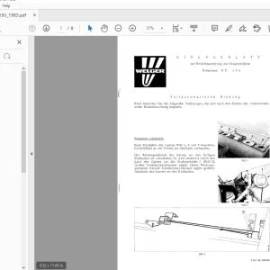 WELGER RP 150 EINLAGEBLATT Betriebsanlailung und Ersatzleilliste - PDF