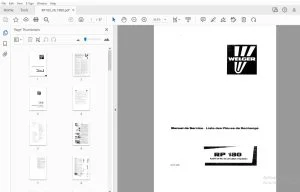 WELGER RP 180 Manuel de Service - Liste cles Piéces de Rechange - PDF DOWNLOAD