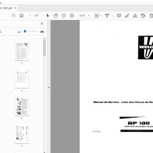 WELGER RP 180 Manuel de Service - Liste cles Piéces de Rechange - PDF DOWNLOAD