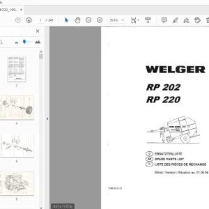 WELGER RP 202 PARTS MANUAL 1999 - PDF DOWNLOAD