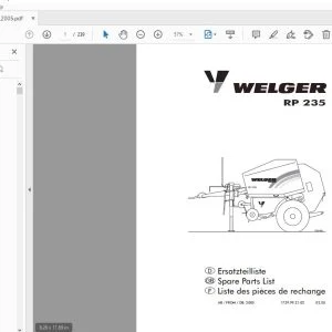 WELGER RP 235 PARTS MANUAL - PDF DOWNLOAD