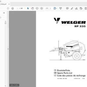 WELGER RP 235 PARTS MANUAL 2006 - PDF DOWNLOAD