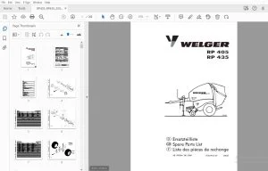 WELGER RP 405 RP 435 PARTS MANUAL 2005 - PDF DOWNLOAD