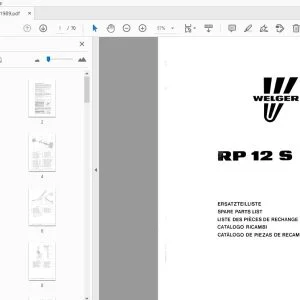 WELGER RP12S PARTS MANUAL - PDF DOWNLOAD