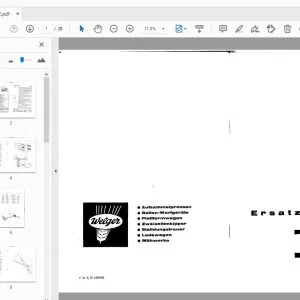 Welger AP 41 Ersatzteilliste - PDF DOWNLOAD