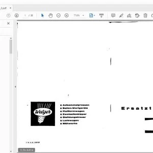 Welger AP71 AP71D Ersatzteilliste 0952708 - PDF DOWNLOAD