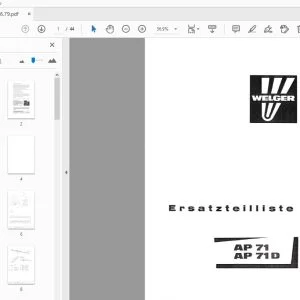 Welger AP71 AP71D Ersatzteilliste - PDF DOWNLOAD