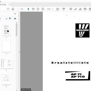 Welger AP71 AP71D Ersatzteilliste - PDF DOWNLOAD