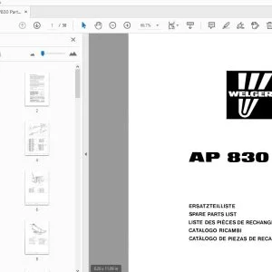 Welger AP830 Parts Manual - PDF DOWNLOAD
