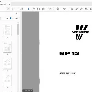 Welger RP 12 Parts Manual 1988 - PDF DOWNLOAD