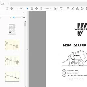 Welger RP 200 Parts Manual - PDF DOWNLOAD