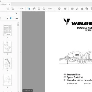 Welger RP 220 Profi Double Action Parts Manual - PDF DOWNLOAD